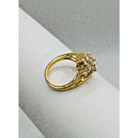 EDCO Gold Tone Diamond CZ Ring Size 4 3/4 - Picture 6 of 6